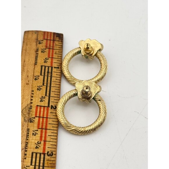 Vintage gold rope twist earrings - Picture 4 of 4